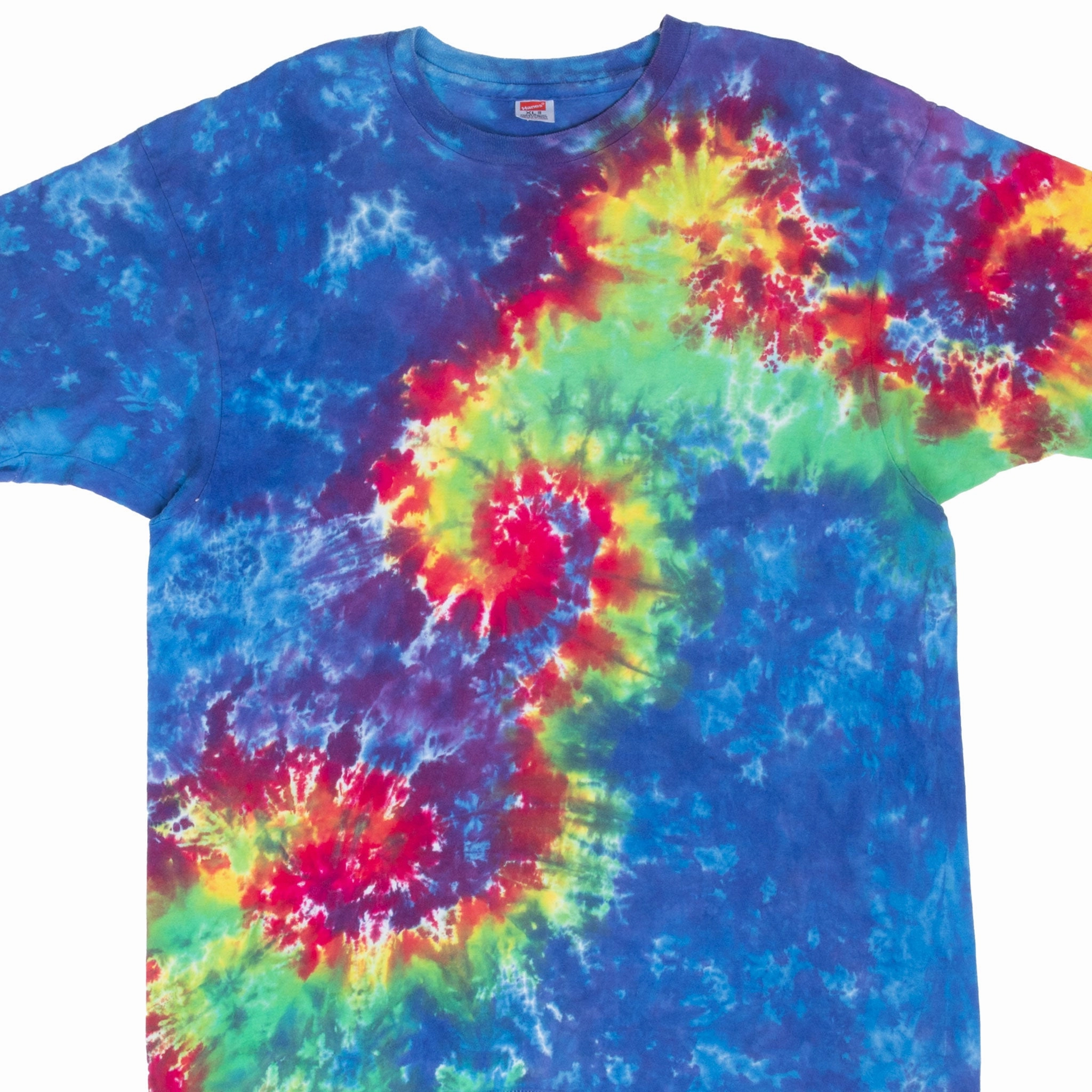 VINTAGE SWIRL TIE DYE HANES 1980S TEE SHIRT MEDIUM SINGLE STITCH Casual Essentials Wear Comfort Stretch Wear