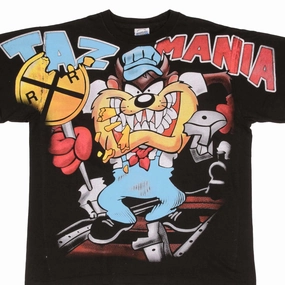 BOOTLEG ALL OVER PRINT TAZ MANIA WILD THING TEE SHIRT SIZE XL SINGLE STITCH Easy-Going Style AllWeatherComfort