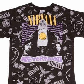 Tubular Knit Structure BOOTLEG ALL OVER PRINT TEE SHIRT NIRVANA NEVERMIND KURT COBAIN XL SINGLE STITCH