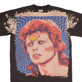 BOOTLEG DAVID BOWIE MOSQUITOHEAD ALL OVER PRINT TEE SHIRT SIZE LARGE MADE IN USA Trendy Look