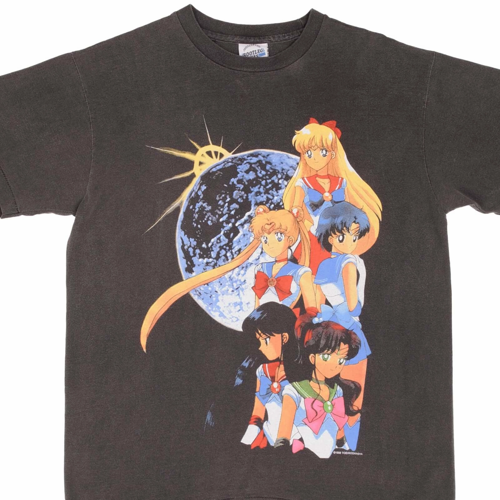 Stylish Casual Minimalist fashion BOOTLEG SAILOR MOON 1999 TEE SHIRT SIZE LARGE SINGLE STITCH