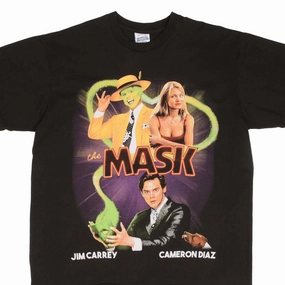 BOOTLEG TEE SHIRT THE MASK JIM CARREY CAMERON DIAZ SIZE XL SINGLE STITCH Adjustable Hem Anti Static Treatment
