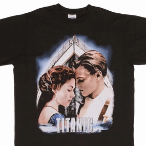 BOOTLEG TITANIC MOVIE TEE SHIRT SIZE XL SINGLE STITCH Casual Layer Flexible Ribbed Neckline