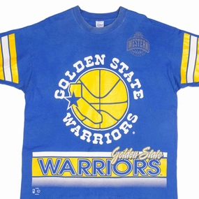 VINTAGE NBA GOLDEN STATE WARRIOR TEE SHIRT SIZE XL MADE IN USA Stretch Waist Light Style Trend