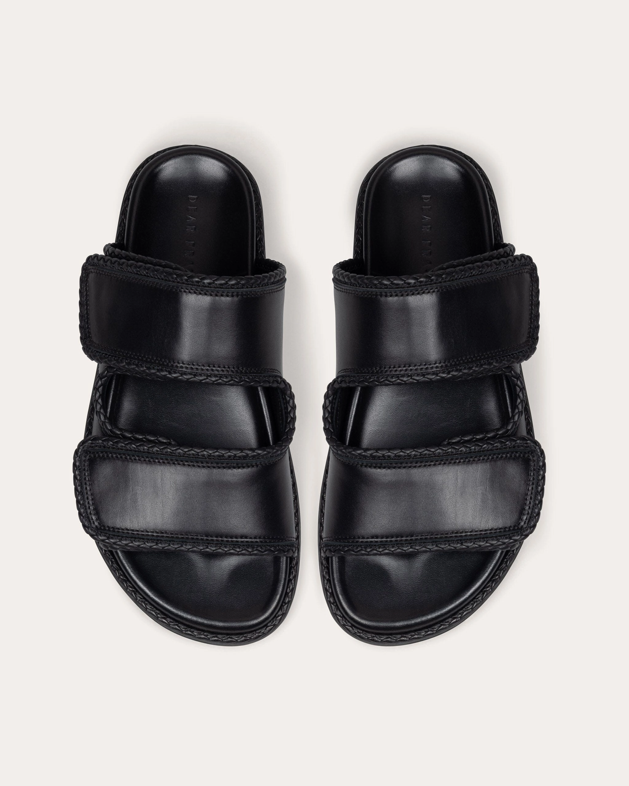 upper Simple Braided Slide, Black