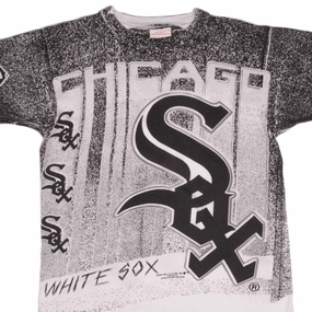 Breathable Layer Fit VINTAGE ALL OVER PRINT MLB CHICAGO WHITE SOX TEE SHIRT 1991 MEDIUM MADE USA