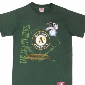 VINTAGE MLB OAKLAND ATHLETICS 1990S TEE SHIRT SIZE SMALL MADE IN USA Reinforced Hemline Formal Elegance