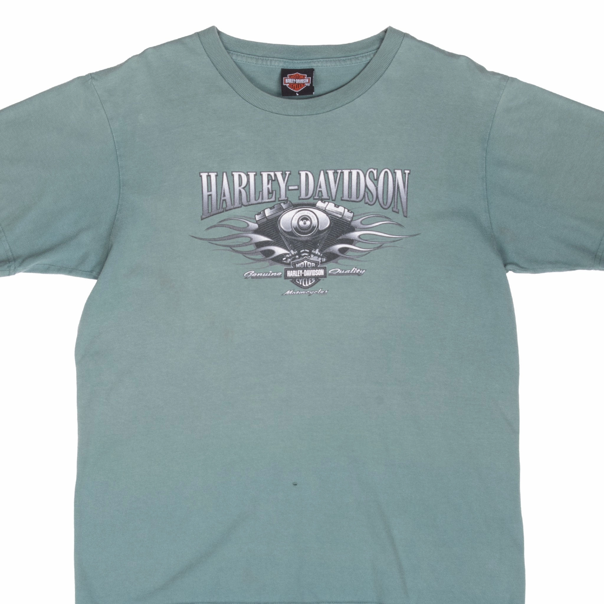 Soft Material Sporty Layer VINTAGE HARLEY DAVIDSON SANDY UTAH SAGE GREEN TEE SHIRT 2005 LARGE