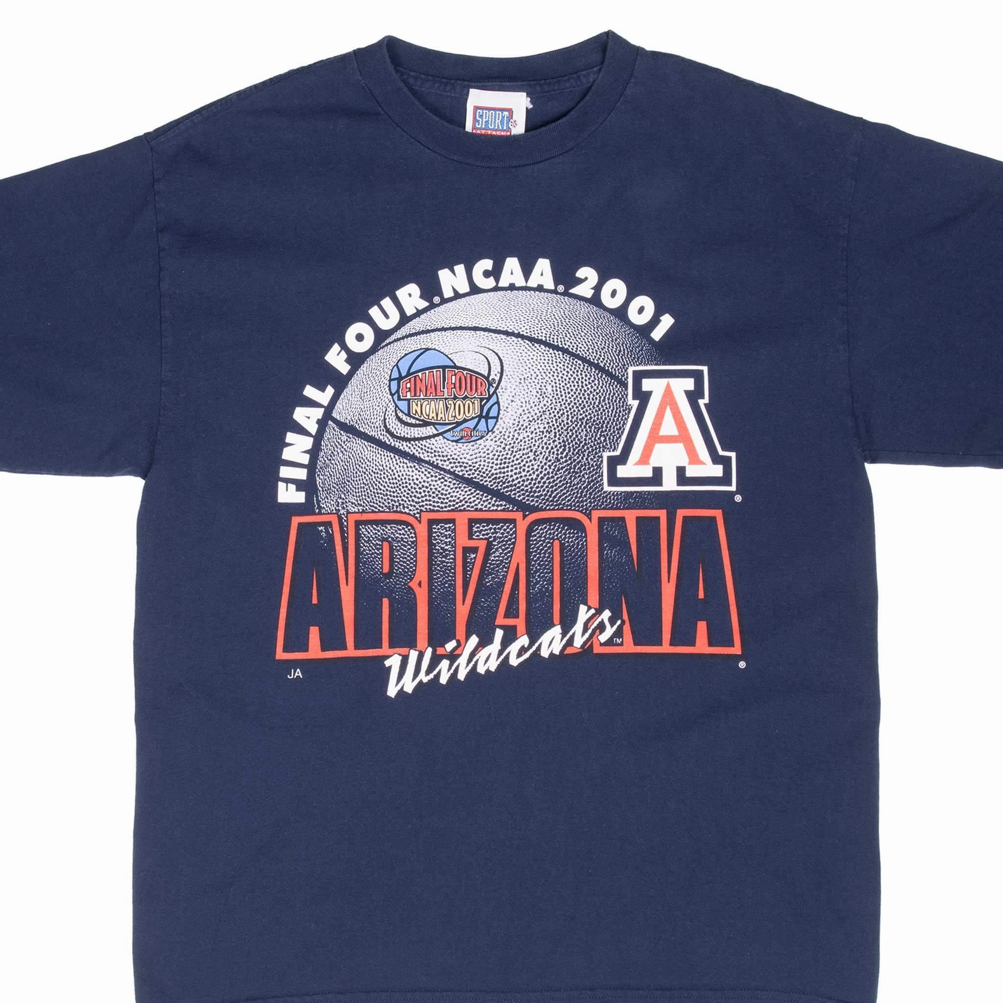 Odor Resistant Material VINTAGE NCAA ARIZONA WILDCATS FINAL FOUR 2001 TEE SHIRT LARGE