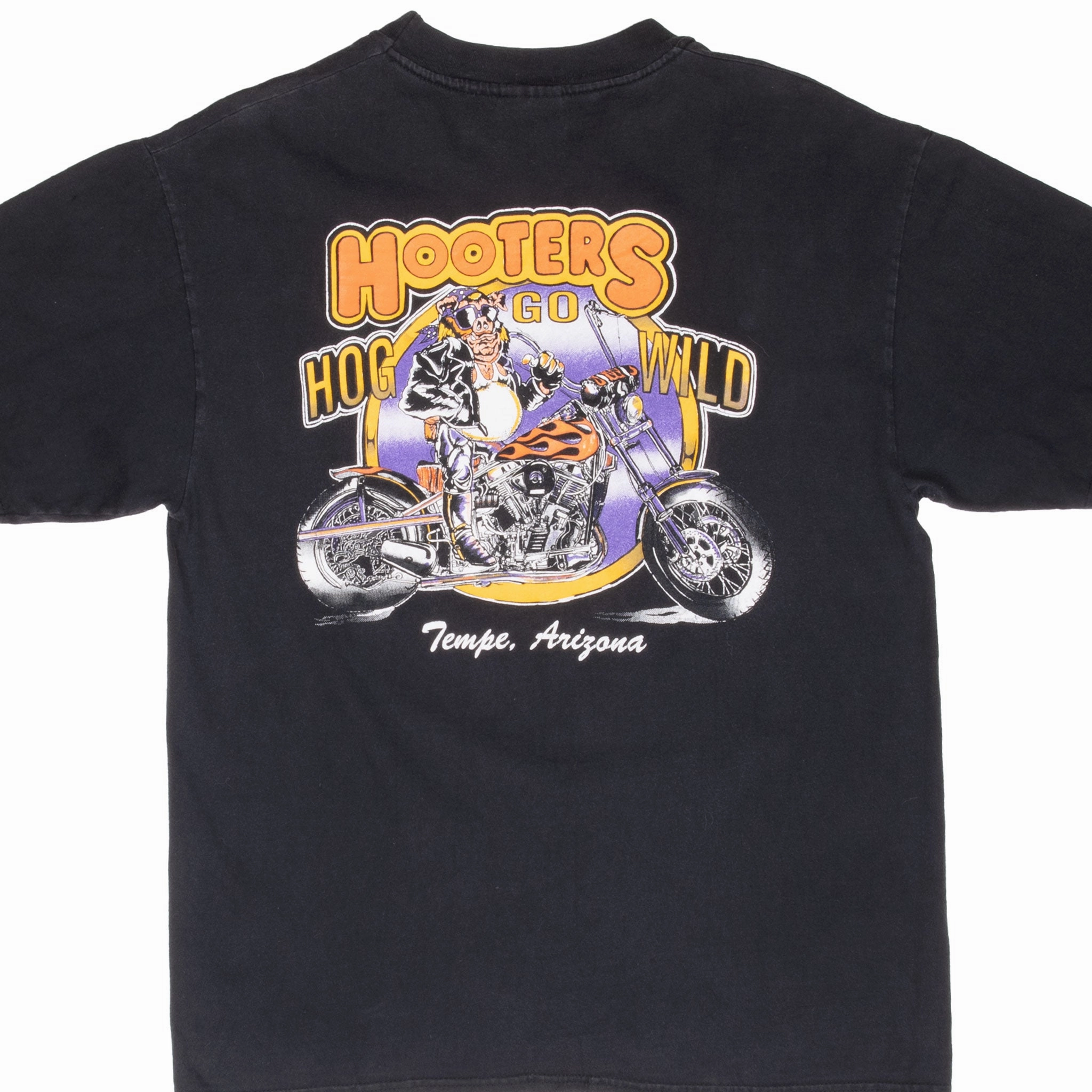 Work efficiency TemperatureRegulating VINTAGE HOOTERS HOG GO WILD BIKER TEMPE ARIZONA 1990S TEE SHIRT LARGE