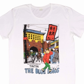 Modern and Soft Midweight Knit VINTAGE THE ADVENTURES OF TINTIN THE BLUE LOTUS TEE SHIRT SIZE XL