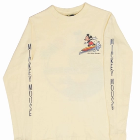 Daily Trend VINTAGE DISNEY SURFING MICKEY MOUSE LONG SLEEVE TEE SHIRT 1980S XS MADE IN USA