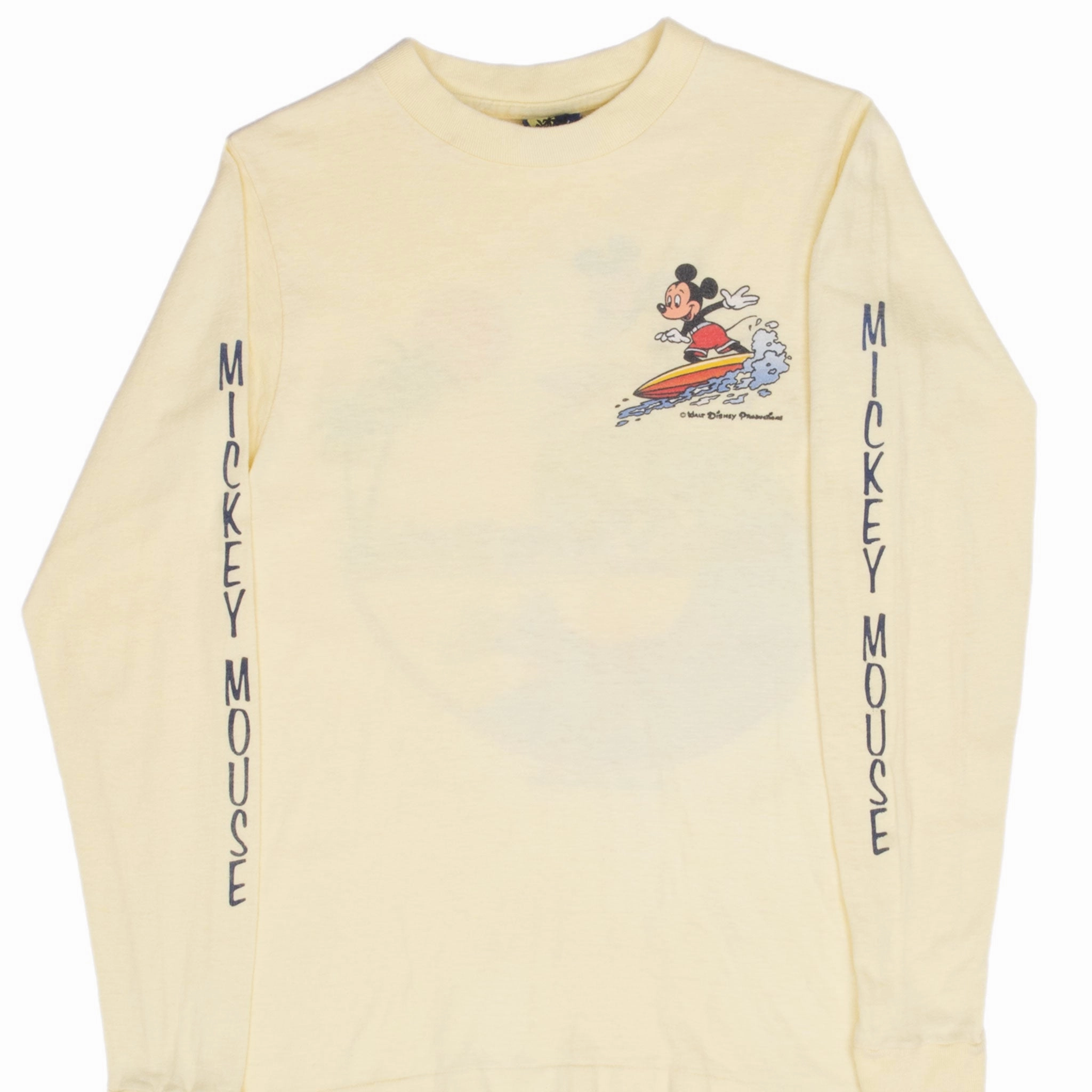 Daily Trend VINTAGE DISNEY SURFING MICKEY MOUSE LONG SLEEVE TEE SHIRT 1980S XS MADE IN USA