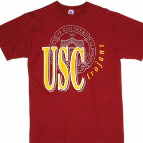 VINTAGE USC TROJANS TEE SHIRT 1990s SIZE LARGE MADE IN USA Travel Trend Look