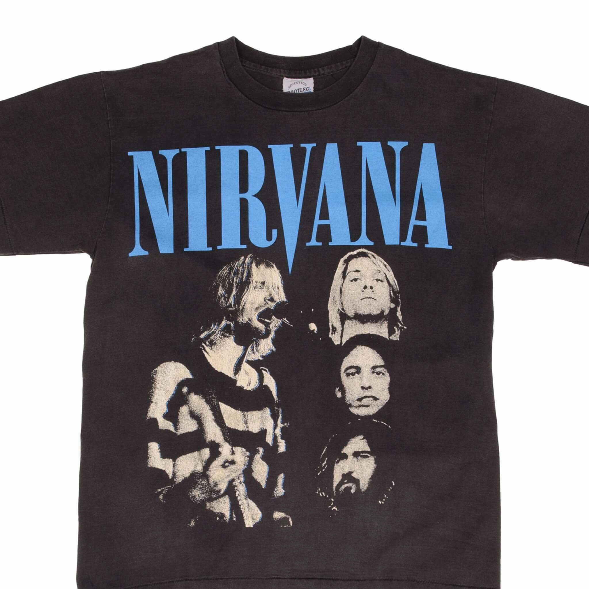 BOOTLEG NIRVANA TEE SHIRT SIZE LARGE SINGLE STITCH Stylish and Relaxed