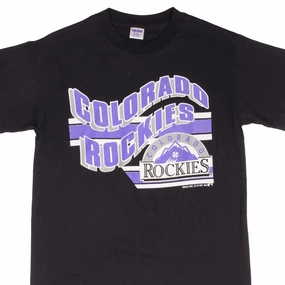 VINTAGE MLB COLORADO ROCKIES 1991 TEE SHIRT SIZE MEDIUM MADE IN USA monochromatic