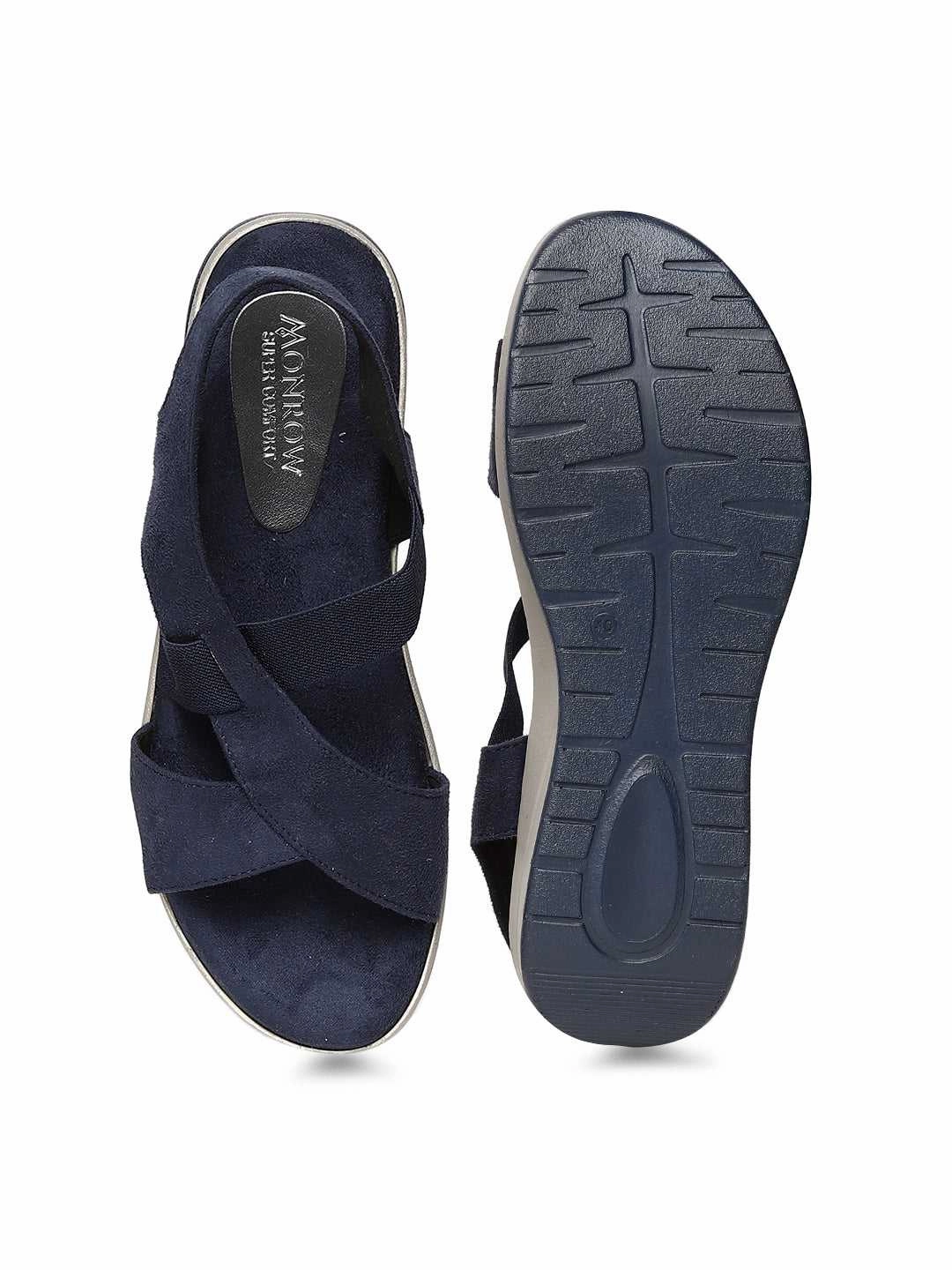 Carlee Blue Wedge Heel Black Chic