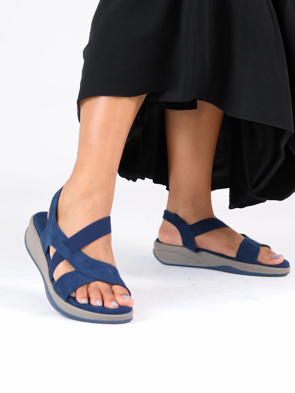 Fast Dry Breathable Design Carlee Blue Wedge Heel