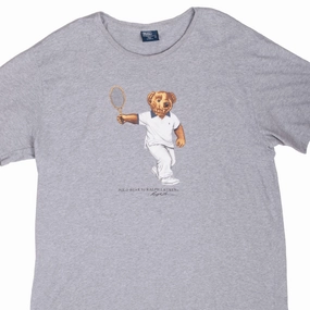 Thermal Regulation Fabric VINTAGE POLO BEAR TENNIS RALPH LAUREN TEE SHIRT 1990S XL