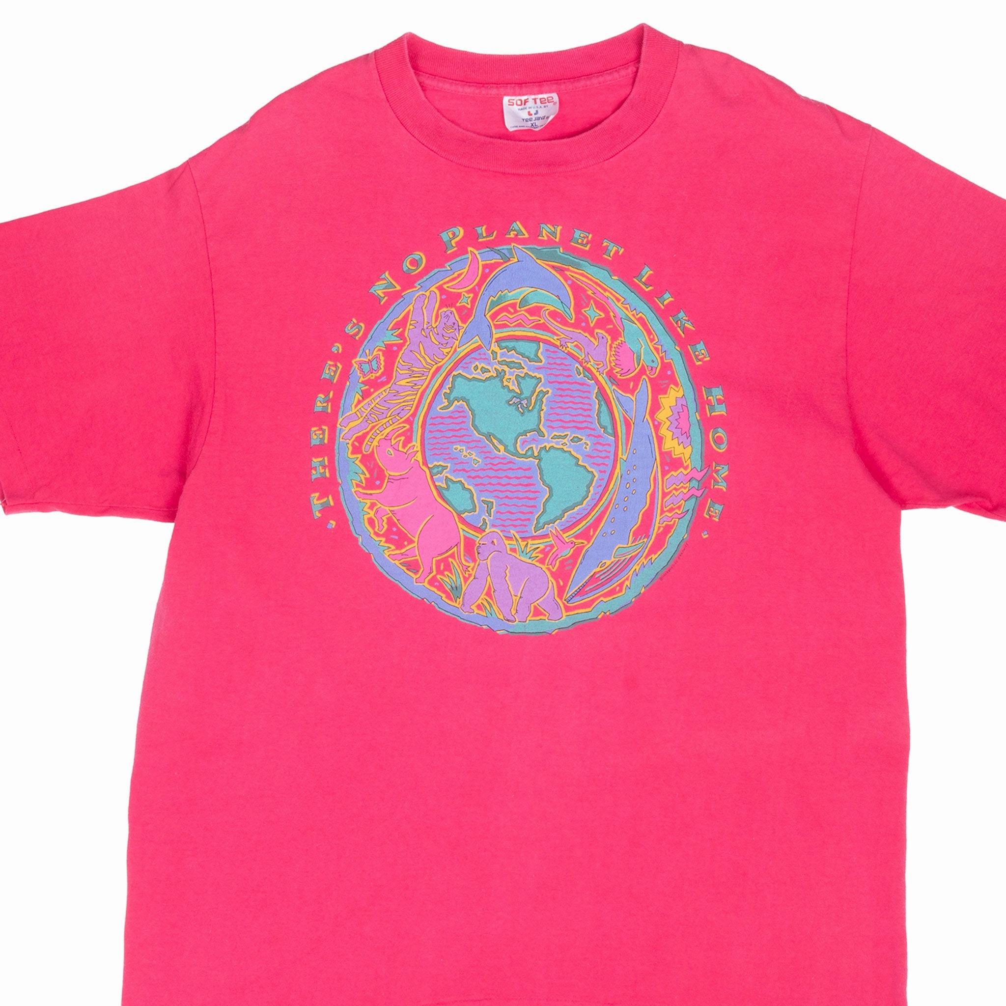 VINTAGE ECOLOGIST ENVIRONMENTAL PRINT TEE SHIRT 1990S XL MADE IN USA Minimalist purity Quick Layer Fit