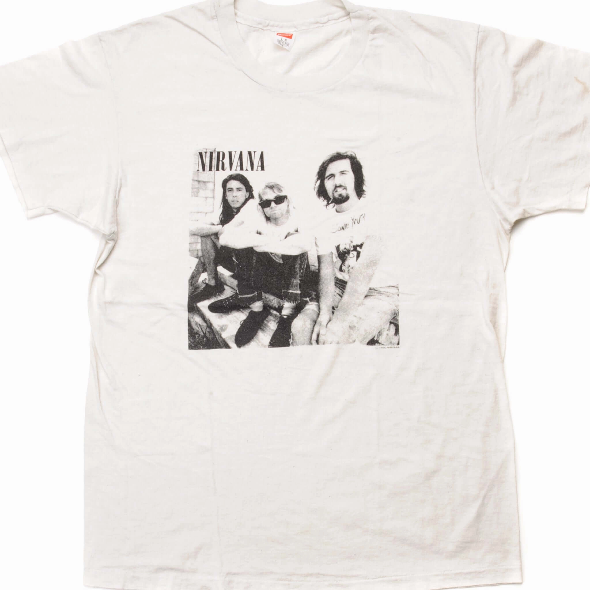 VINTAGE NIRVANA WITH KURT COBAIN TEE SHIRT 1990 SIZE MEDIUM MADE IN USA Easy-Going Style