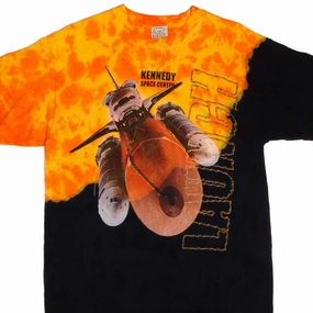 VINTAGE TIE DYE KENNEDY SPACE CENTER LAUNCH TEE SHIRT 2000S SIZE LARGE Non Fading Material Vegan
