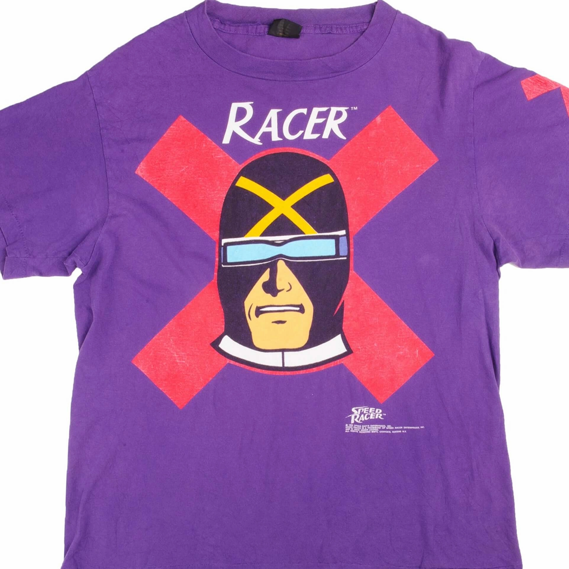 VINTAGE X RACER SPEED RACER 1992 TEE SHIRT SIZE LARGE MADE IN USA Comfort Fit Design Cozy Layering