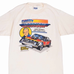 Leather combination VINTAGE GABBY GARRISON STOCK CAR RACING 1986 TEE SHIRT LARGE MADE IN USA