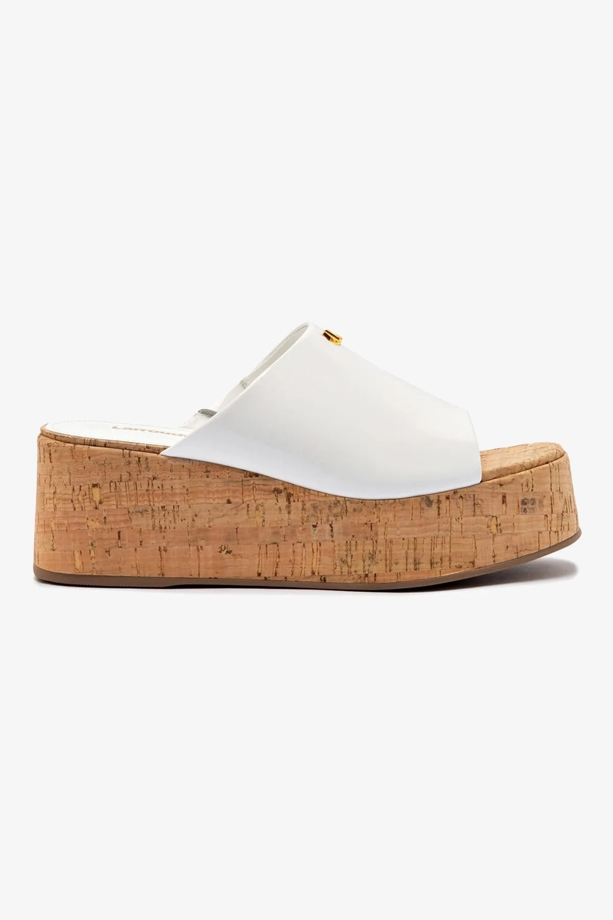 Everywhere Ease Charli Mule In White Patent Leather