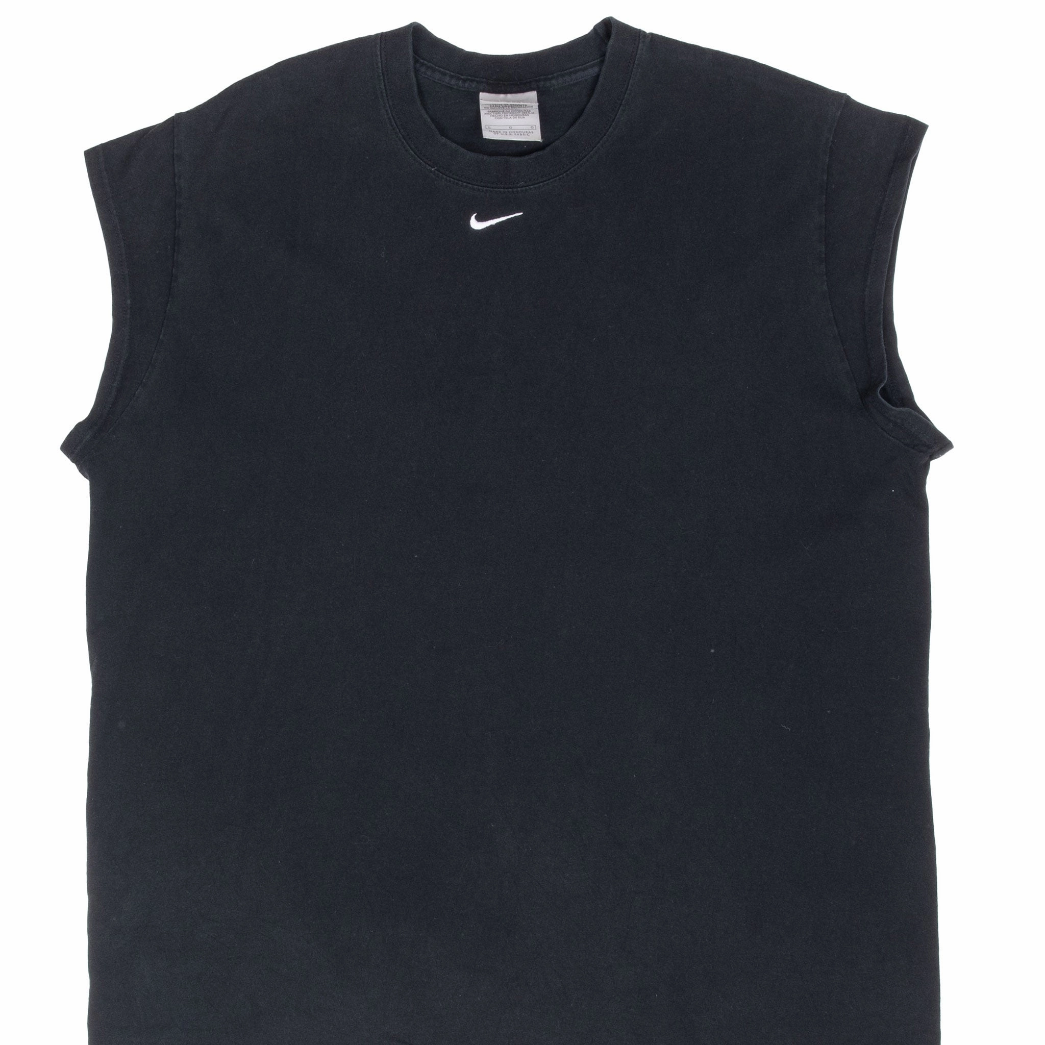 UV Protection Fabric VINTAGE NIKE CENTER SWOOSH BLACK TANK TOP TEE SHIRT 2000S LARGE