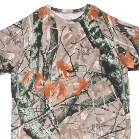 Breathable Stretch Fit Slim Waistband VINTAGE HUNTING FUSION 3D CAMO POCKET TEE SHIRT 3XL