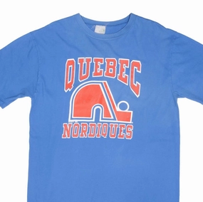 Stretch Material VINTAGE NHL QUEBEC NORDIQUES 1988 TEE SHIRT SIZE LARGE MADE IN CANADA