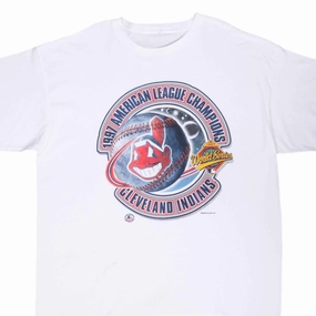 Classic Color Casual All-Day VINTAGE MLB CLEVELAND INDIANS AMERICAN LEAGUE CHAMPIONS 1997 TEE SHIRT 2XL