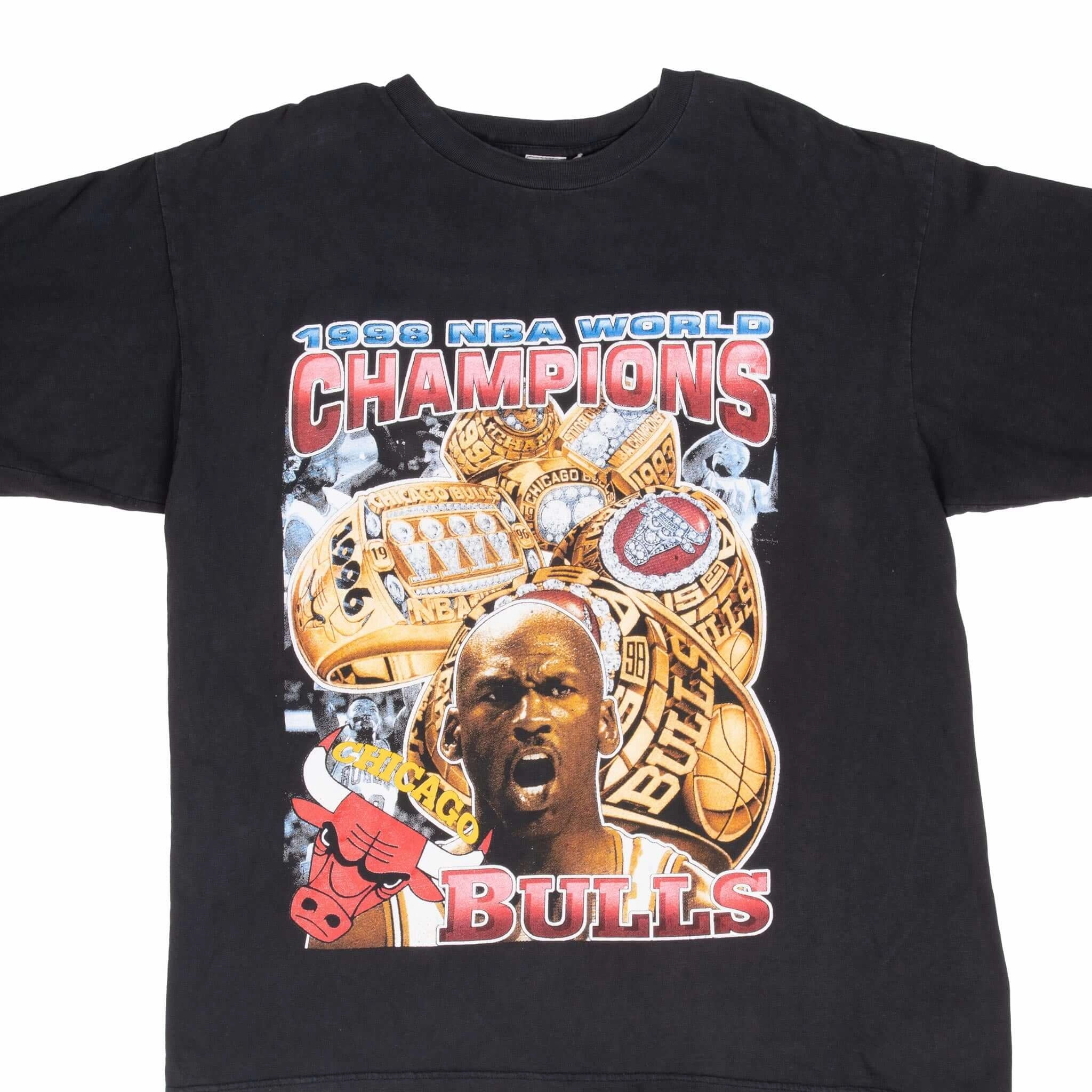 Active Layer Layer Ready Fit VINTAGE CHICAGO BULLS BOOTLEG CHAMPIONS JORDAN 1998 TEE SHIRT XL