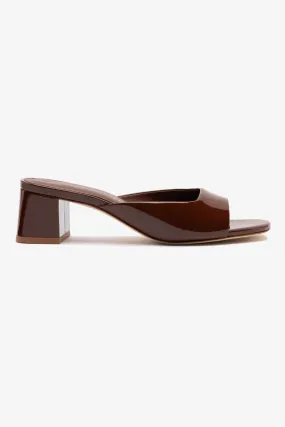 Timeless Charm Chloe Gosselin by Larroud?? Anah Mule In Brown Patent Leather