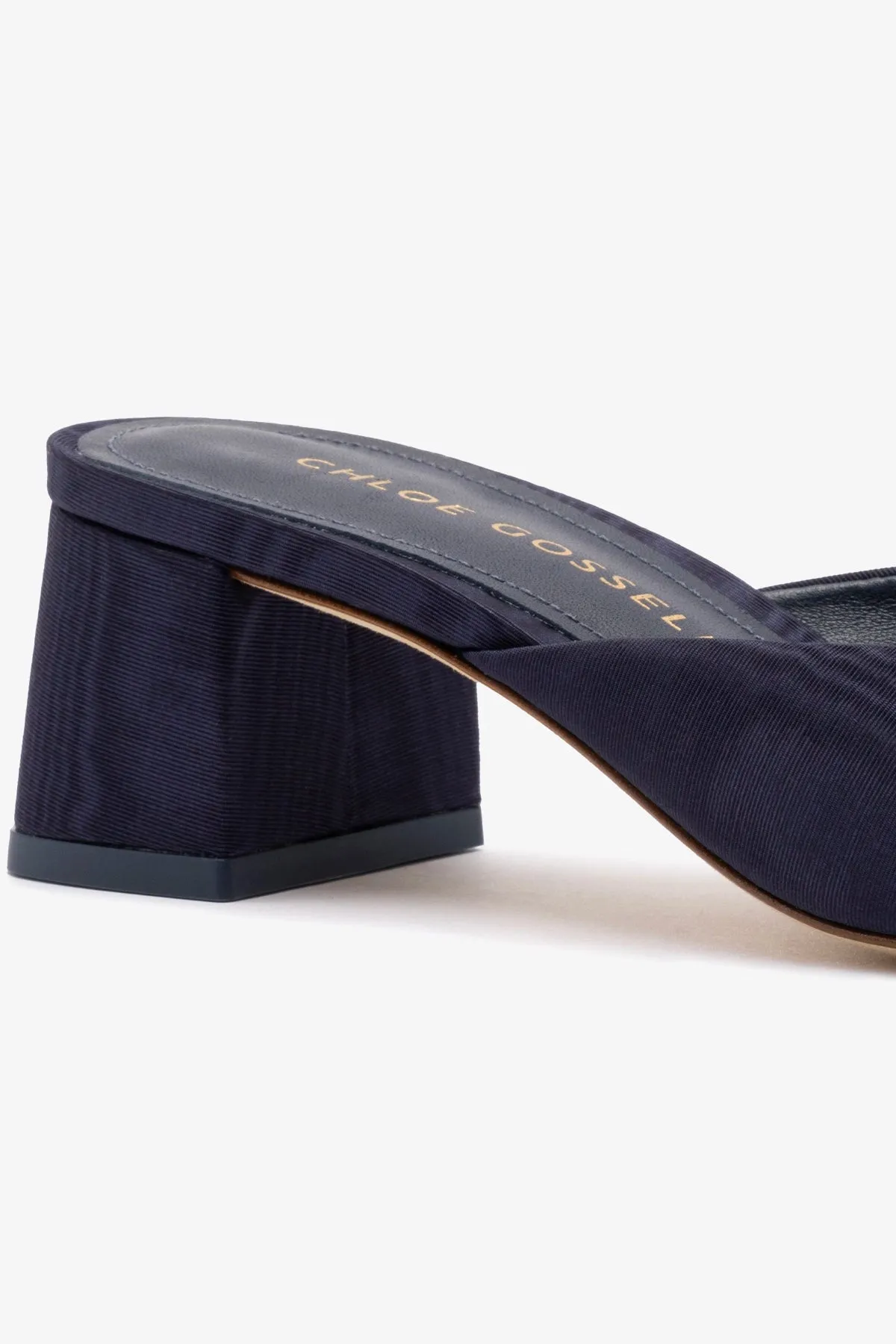 Chloe Gosselin by Larroud?? Anah Mule In Navy Fabric Classy Pair Modern House Look