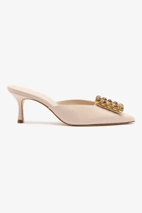 Simple Wear Mood Chloe Gosselin by Larroud?? Ava Mule In Puff Cream Leather