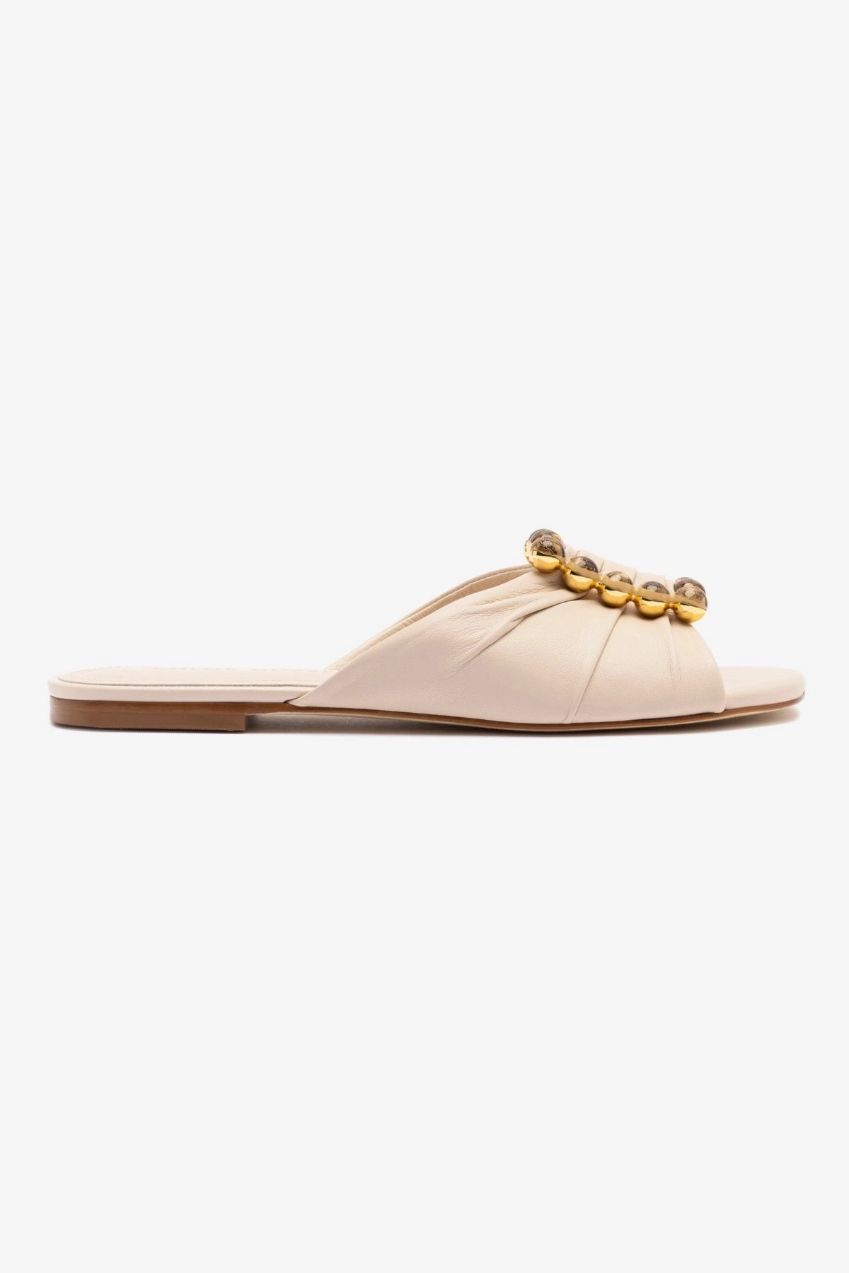 Forest Glow Petite Step Chloe Gosselin by Larroud?? Nova Flat In Puff Cream Leather
