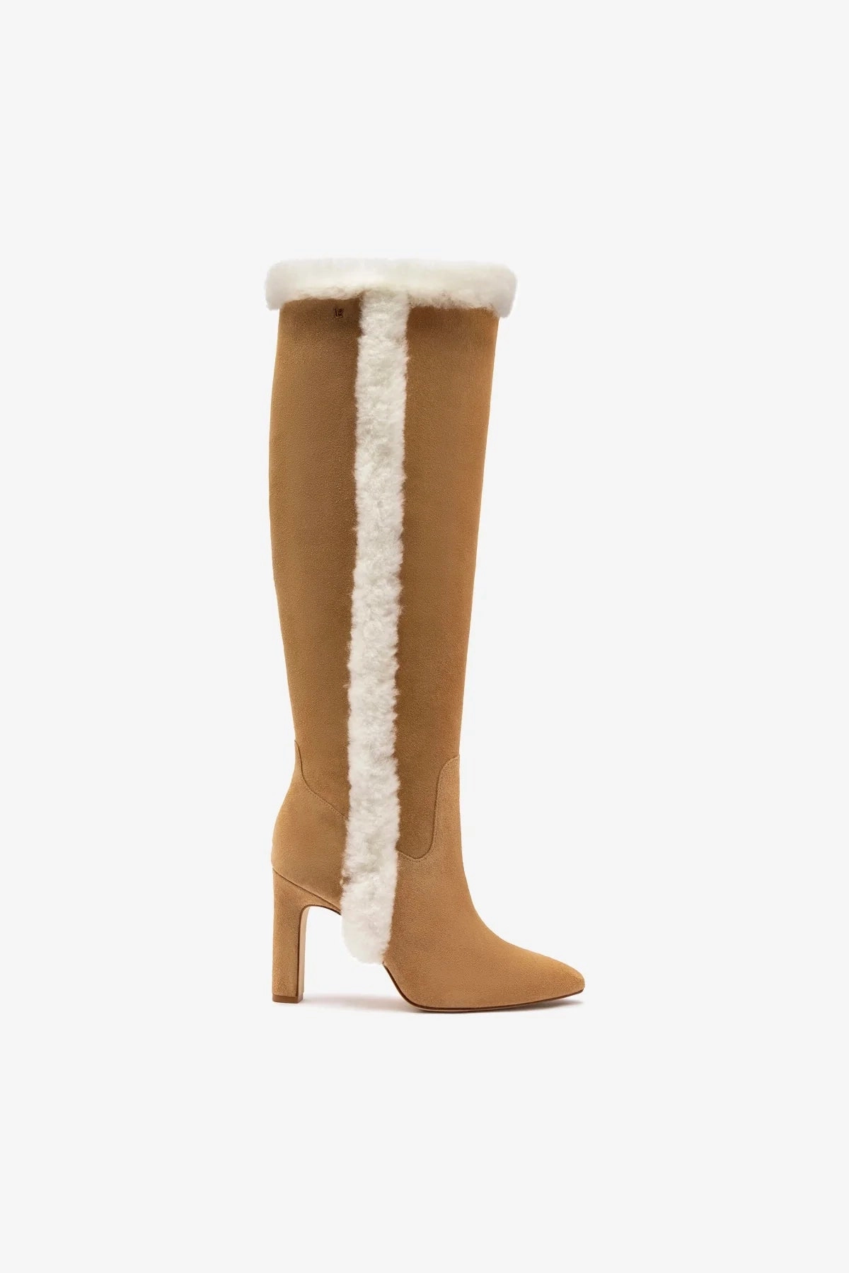 Reinforced Form Backcountry Camper comfortable socks Cindy Hi Faux Fur Boot In Peanut Suede and Natural Shearling