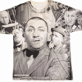 Ultimate Wear Comfy Style VINTAGE ALL OVER PRINT COMEDY ENTERTAINMENT TEE SHIRT 1998 SIZE LARGE