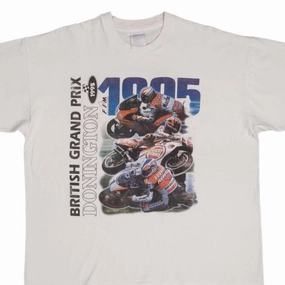 Casual Vibes Eco Certified Fiber VINTAGE MOTO GP RACING BRITISH GRAND PRIX DONINGTON 1995 TEE SHIRT SIZE XL