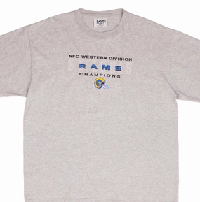 VINTAGE NFL ST LOUIS RAMS NFC CHAMPIONS 1990S TEE SHIRT SIZE XL Seasonal top