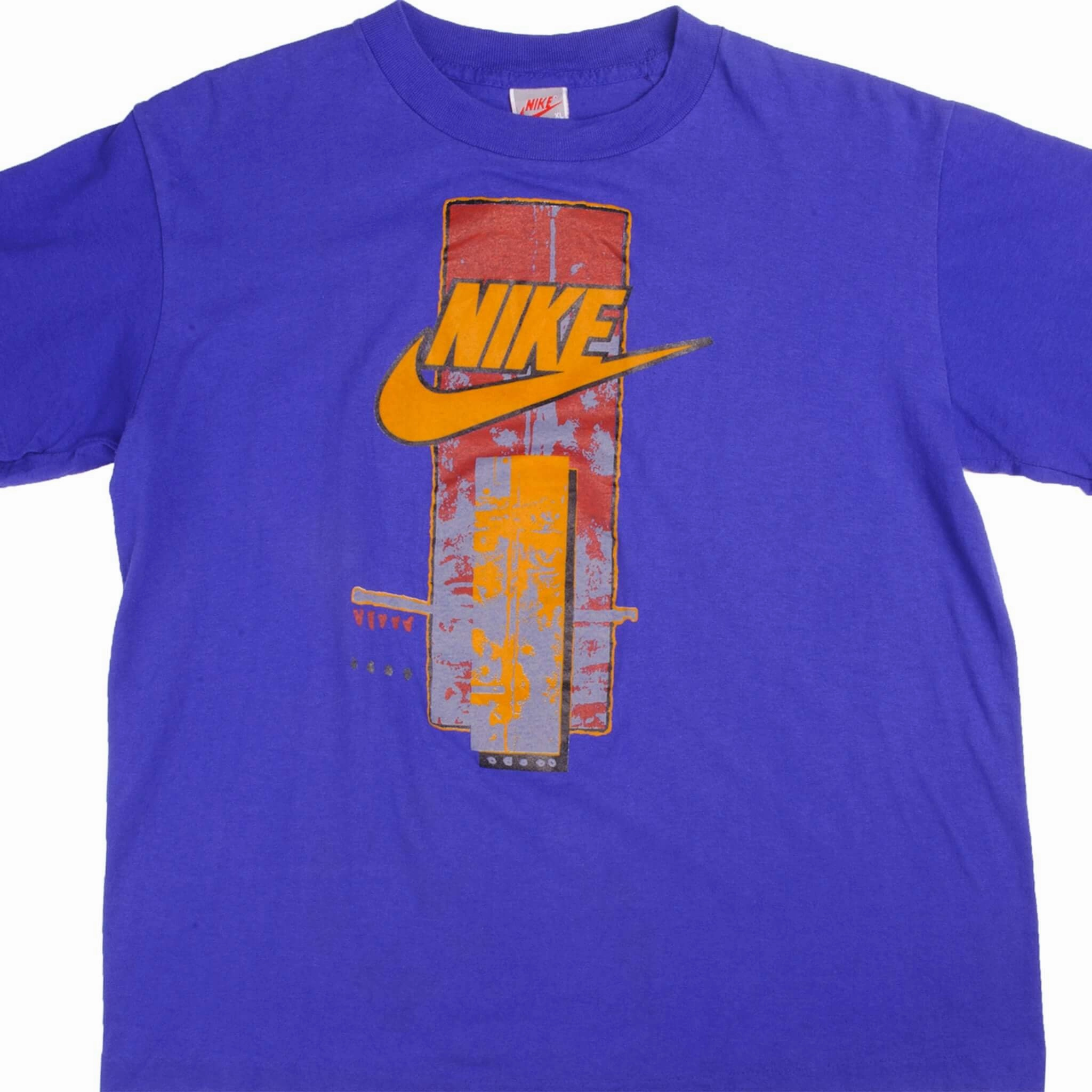 Active Outfit Fashion-Ready VINTAGE NIKE BIG SWOOSH TEE SHIRT 1987-1994 SIZE LARGE MADE IN USA