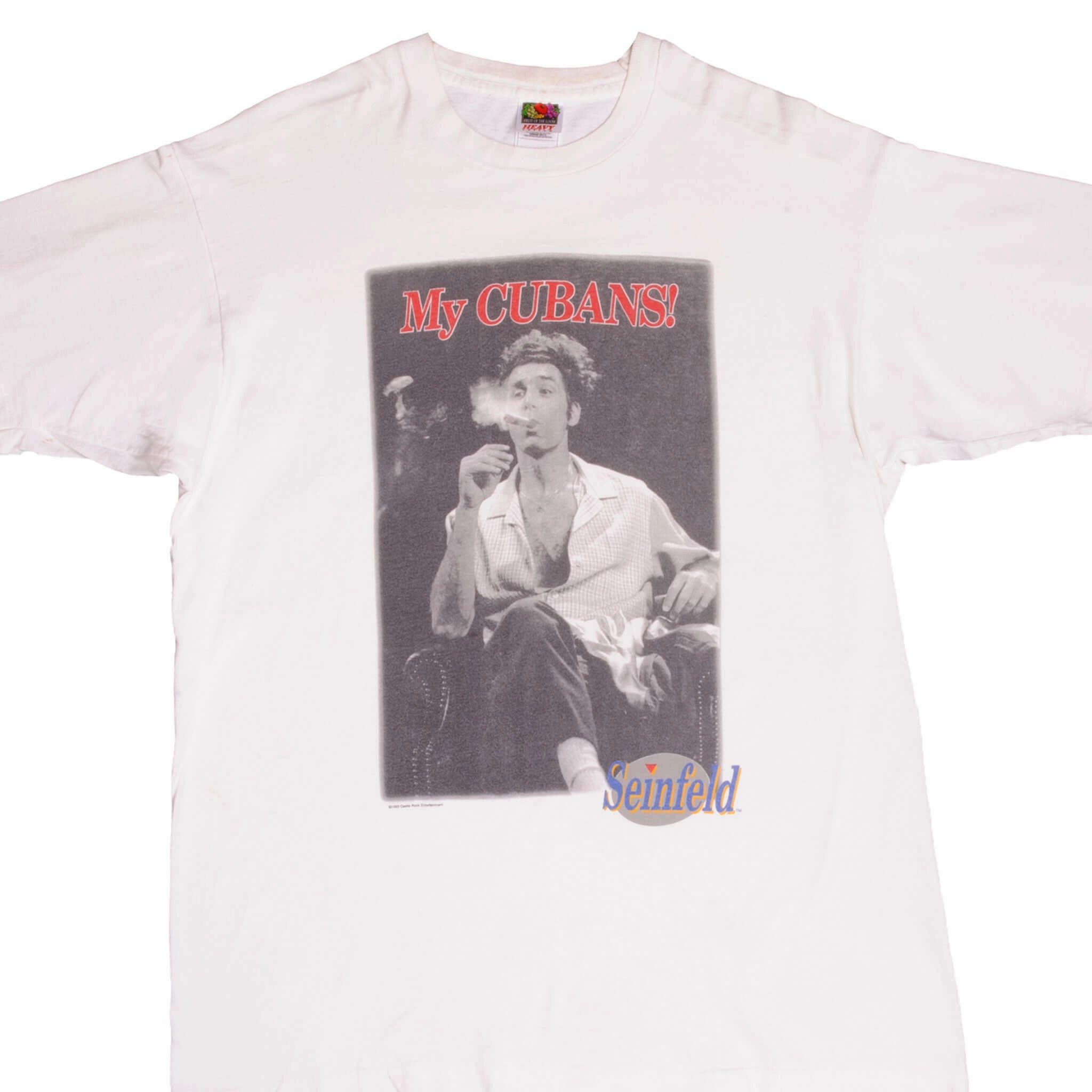 VINTAGE TV SHOW SEINFELD KRAMER MY CUBANS TEE SHIRT 1993 SIZE XL MADE IN USA Breathable Performance Cozy Layering