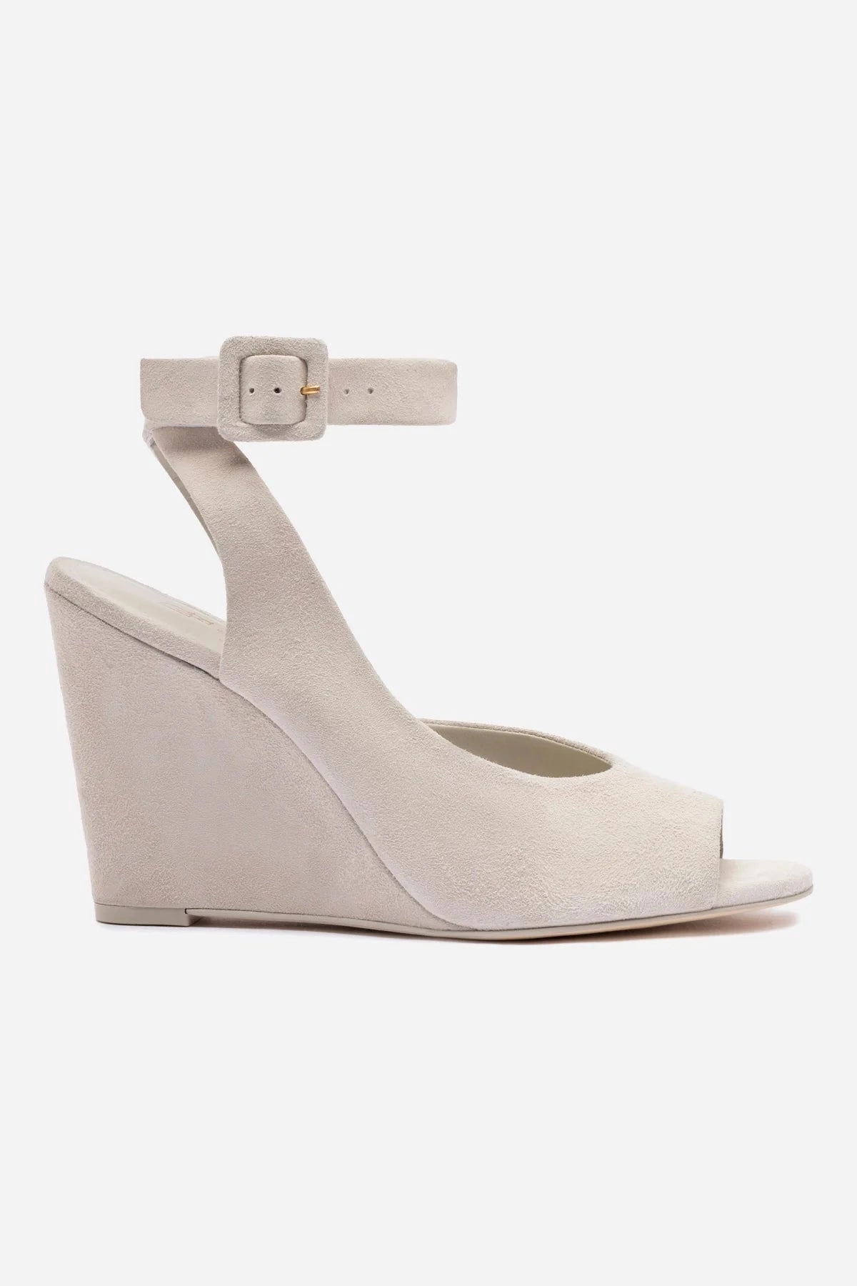 Deena By Larroud?? Wedge Sandal In Mushroom Grey Suede Walk Out