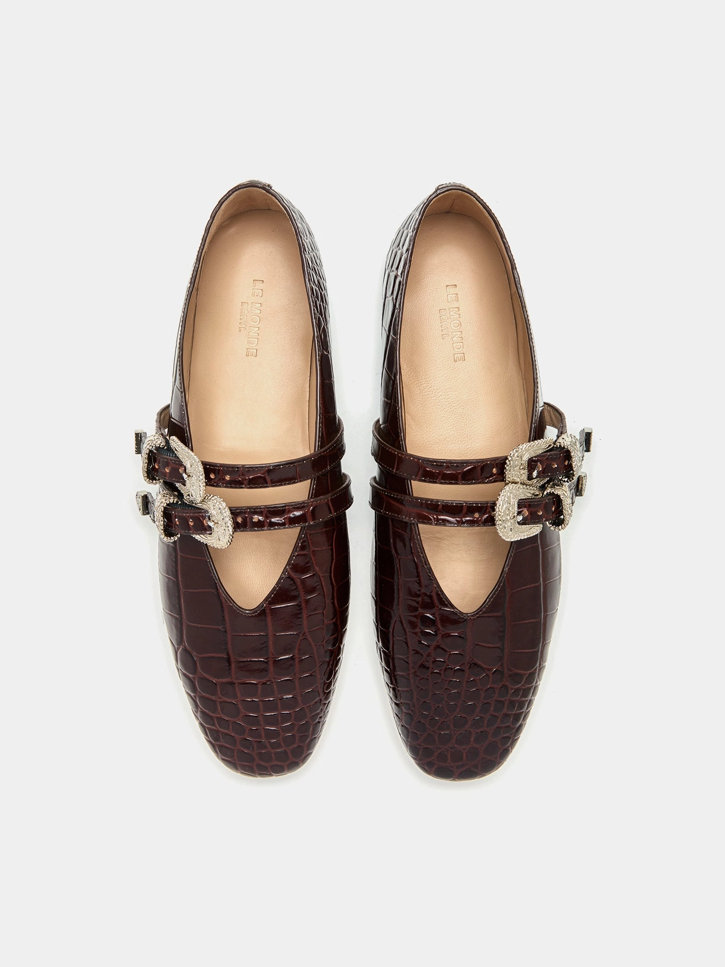 Wearable All Day Claudia Slipper / Coco Brown Leather Croc Effect