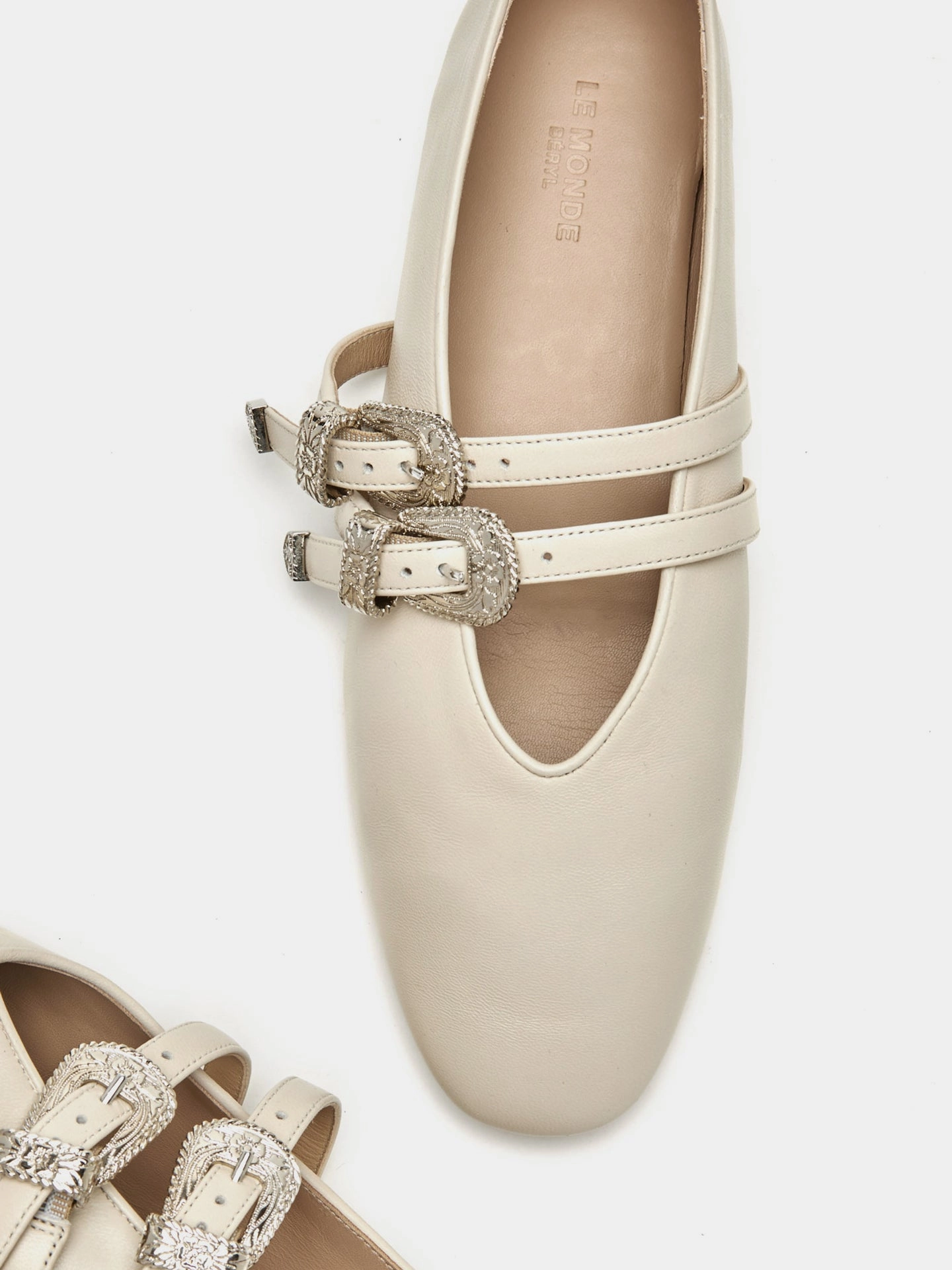 Active Mode Ankle Soft Claudia Slipper / Ecru Leather