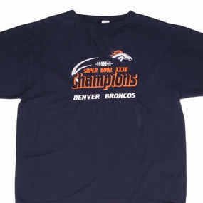 VINTAGE NFL DENVER BRONCOS SUPERBOWL CHAMPIONS 1998 TEE SHIRT XL MADE IN USA Slim Fit Design Adult Wear
