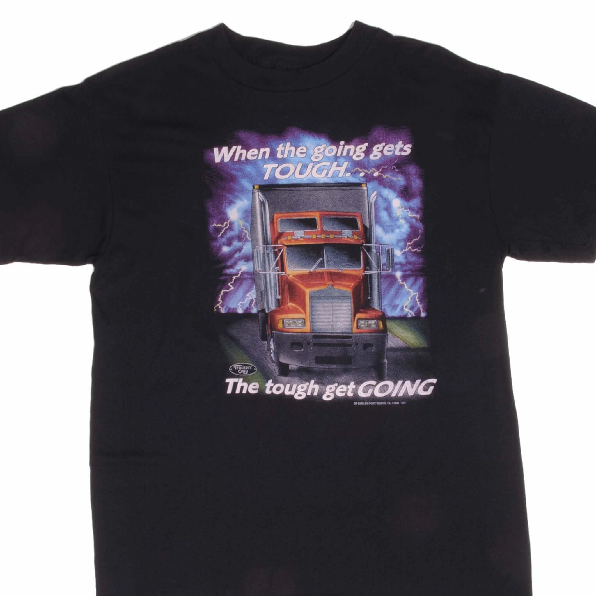 Easy Layer Trendy Tops VINTAGE 3D EMBLEM TRUCKER ONLY 1992 TEE SHIRT SIZE LARGE MADE IN USA