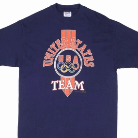 Popular Fade Resistant Dye VINTAGE OLYMPIC GAMES TEAM USA TEE SHIRT SIZE LARGE MADE IN USA